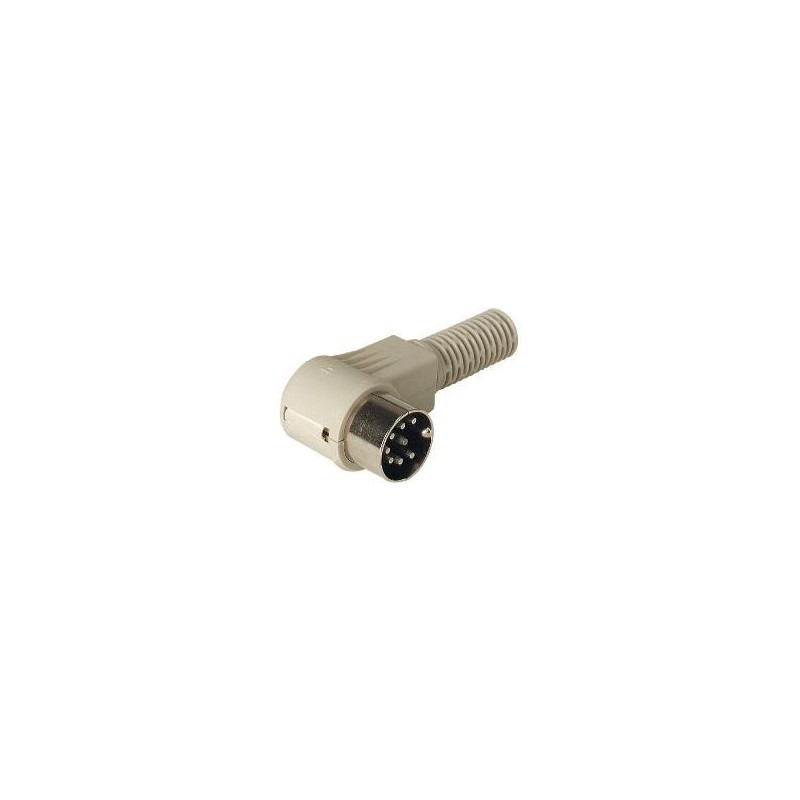 CONECTOR DIN 8 PINES MACHO SOLDAR CODO B