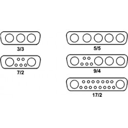 CONECTOR SUB-D MIXTO 7W2P 5P M+2PIN M
