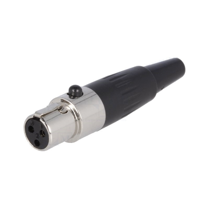 CONECTOR MINI XLR3 PIN HEMBRA BLACK