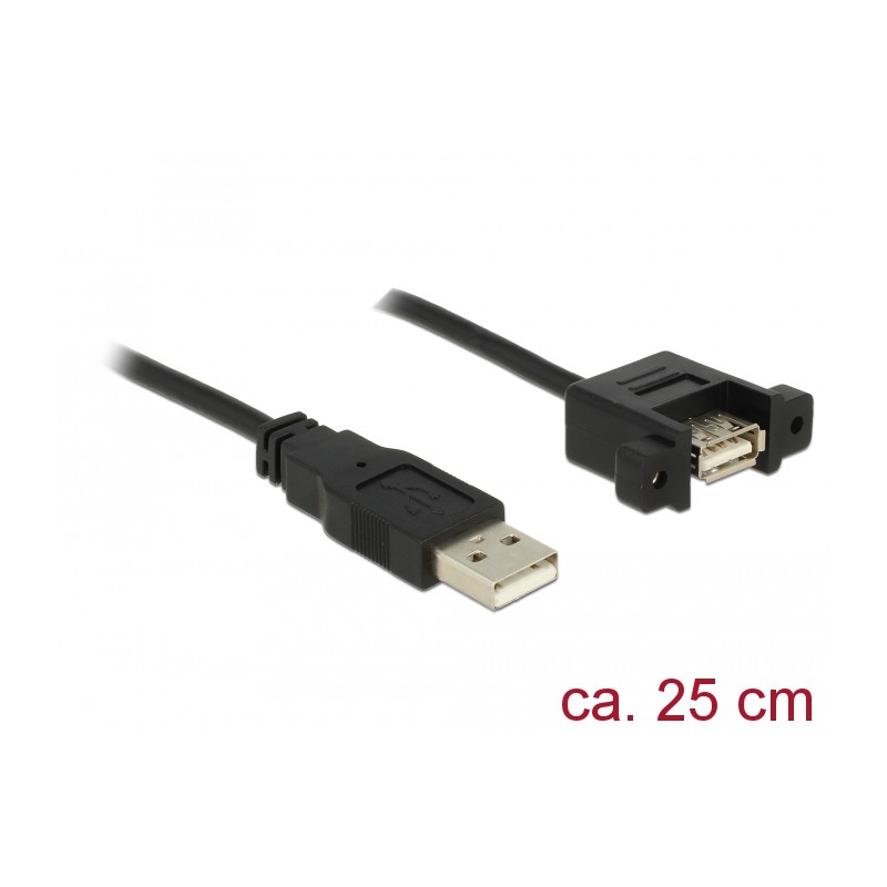 CABLE USB A 2.0 M-H 0,25M PANEL O CHASIS