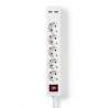 REGLETA 5 TOMAS SCHUKO+INT+2xUSB BLANCA