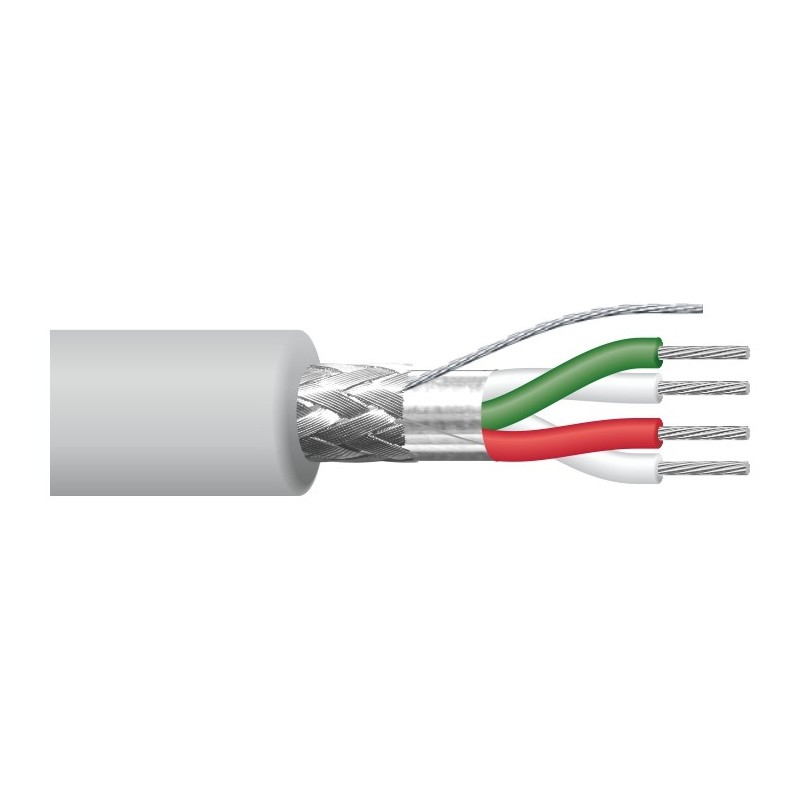 CABLE DMX 4x0,34mm2 APANTALLADO GOMA GRI