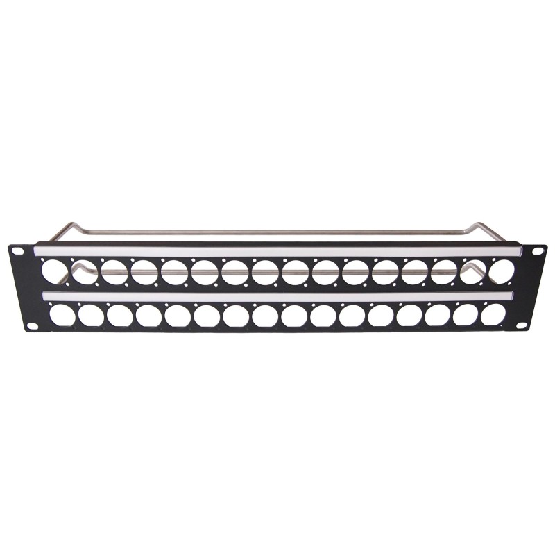 PANEL 19" 2U 32 PUERTOS XLR+ VARILLA+POR