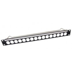 PANEL 19" 1U 16 PUERTOS XLR+ VARILLA+POR