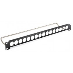 PANEL 19" 1U 16 PUERTOS XLR+ VARILLA+POR