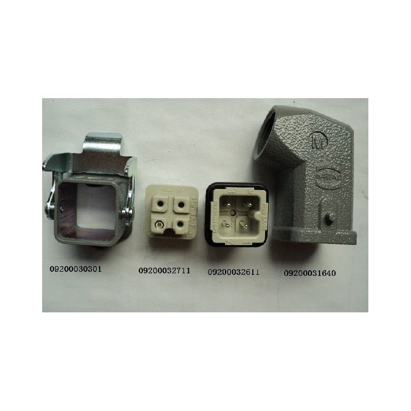 KIT HARTING 3P+T M+H+BASE+CARCASA CODO