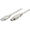 CABLE USB A-B 2.0 M-M 3MTS GRIS