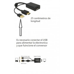 ADAPTADOR HDMI M+USB-DISPLAYPORT H 25cm