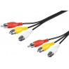 CABLE 3xRCA M-M 5MTS NEGRO (FINO)