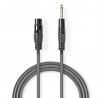 CABLE JACK 6,35 MN M-XLR3 H 1,5M GRIS OS
