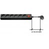REGLETA 6 TOMAS SCHUKO+INT NEGRA 1,5M
