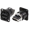 CONECTOR ADAPTADOR HDMI H-H PANEL NEGRO