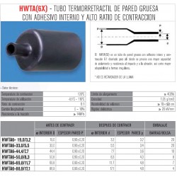 TERMORETRACTIL 33mm ADHESIVO NEGRO 6 a 1