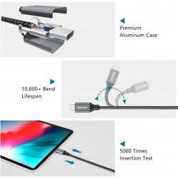 CABLE USB C M-M 3M CargaRapida QC3.0/4.0