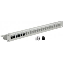 PANEL 19" 24P RJ45 VACIO+ GUIA CABLE GRI