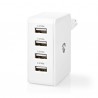 ALIMENTADOR 220V 4xUSB A 2,4A 10W BLANCO