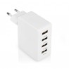 ALIMENTADOR 220V 4xUSB A 2,4A 10W BLANCO