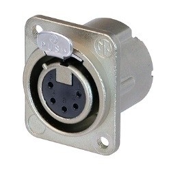 CONECTOR XLR5 HEMBRA PANEL NIKEL NEUTRIK