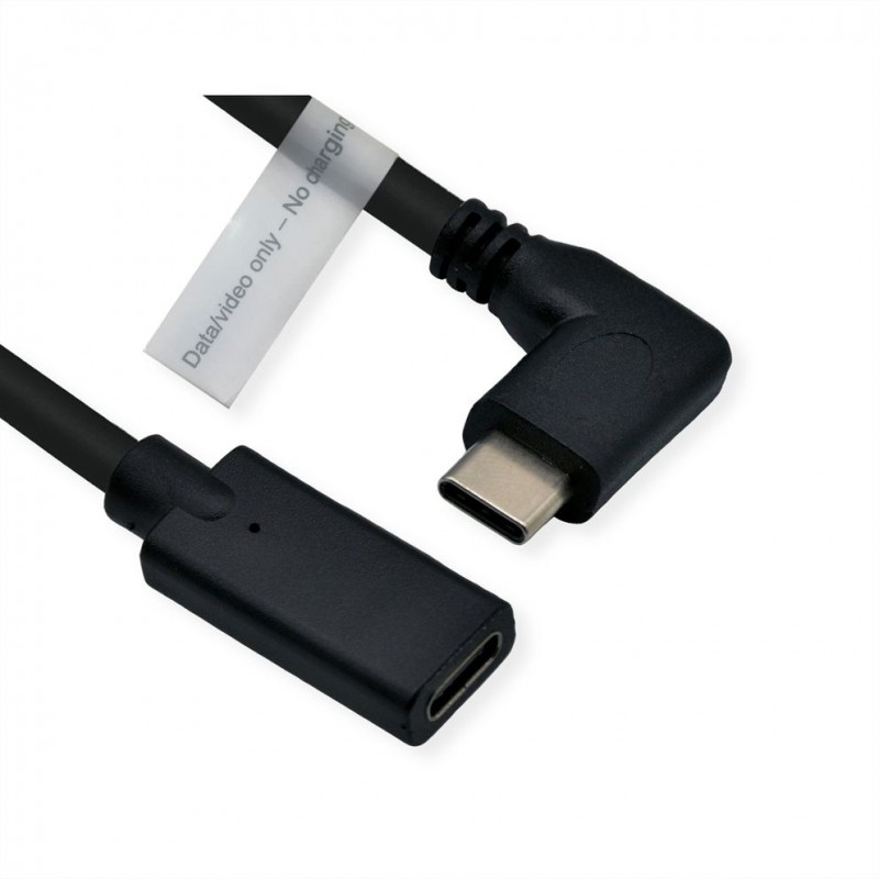 CABLE ALARGADOR EXTENSION USB-C MACHO CODO 90º - USB-C HEMBRA RECTO 18