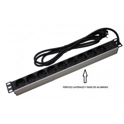 REGLETA 19" 9 TOMAS SCHUKO SIN INT. ALUM