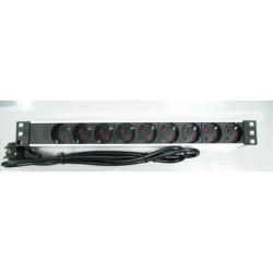 REGLETA 19" 9 TOMAS SCHUKO SIN INT. ALUM