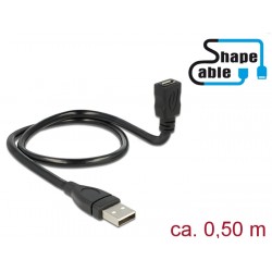 CABLE USB A 2.0 M-H 0,50MTS...