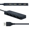 HUB USB 4 PUERTOS Version 2.0 NEGRO 30cm