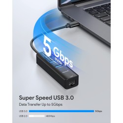 ADAPT USB A 3.0-RJ45 H100/1000 ETHER+HUB