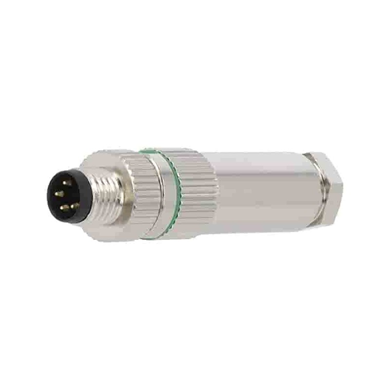 CONECTOR M8 MACHO 4P METALIZADO