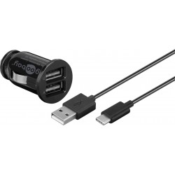 KIT ALIMENTADOR MECHERO 2xUSB+ CABLUSB C