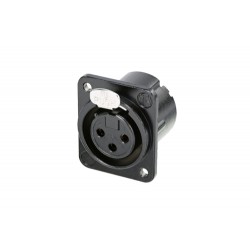 CONECTOR XLR3 HEMBRA PANEL NEGRO NEUTRIK