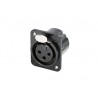 CONECTOR XLR3 HEMBRA PANEL NEGRO NEUTRIK