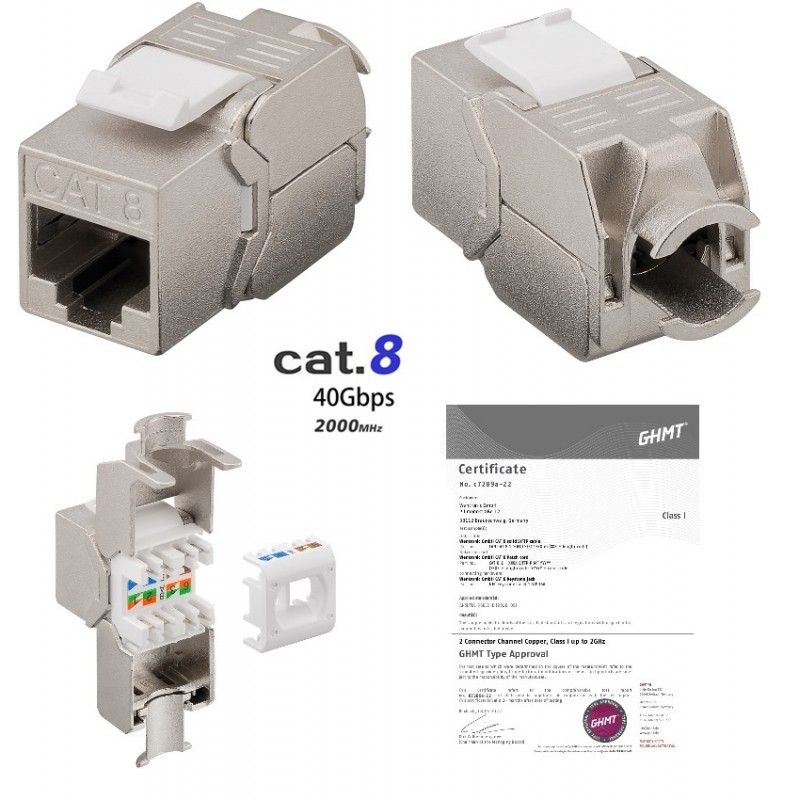 CONECTOR RJ45 HEMBRA SFTP FTP CAT8 y CAT7 y CAT7A (Categoria 8 apantal