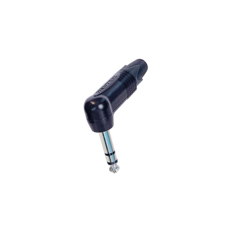 CONECTOR JACK M 6,35mm ST CODO NEGRO NEU