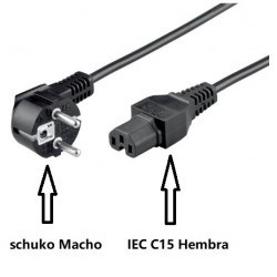 CABLE ALIMENTACION SCHUKO M-C15 H 2M NEG