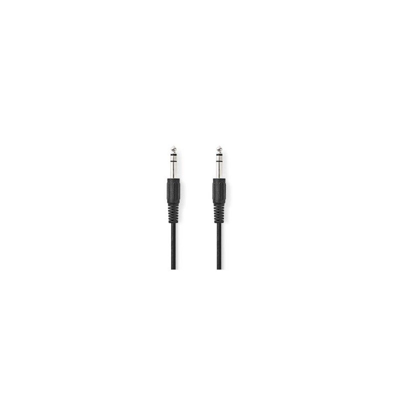 CABLE AUDIO JACK 6,3 M-M ESTEREO 2M NEGR