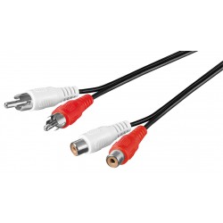 CABLE 2xRCA M-H 1,5MTS NEGRO