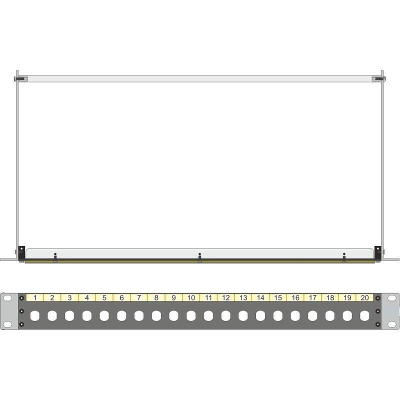 PANEL 19" 1U 1x20 BNC NEGRO (VACIO)