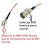 CABLE MINI BNC M-BNC H RG179 25cm TEFLON