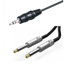 CABLE MINIJACK M ST-2xJACK 6,3 M Mono 3M