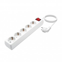 REGLETA 5 TOMAS SCHUKO+INT BLANCA 1,4M