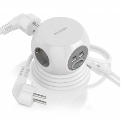 REGLETA 3 TOMAS SCHUKO+2xUSB+2xUSBc CUBO