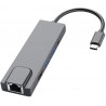 ADAPTADOR USB C-HDMI RJ45 2XUSB + USB-C
