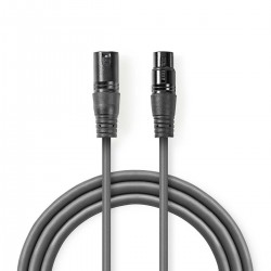 CABLE AUDIO XLR3 M-H 5MTS GRIS OSCURO