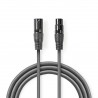 CABLE AUDIO XLR3 M-H 5MTS GRIS OSCURO