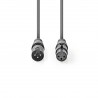 CABLE AUDIO XLR3 M-H 5MTS GRIS OSCURO