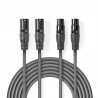 CABLE AUDIO 2 PAR 2xXLR3 M-2xXLR3 H 5M