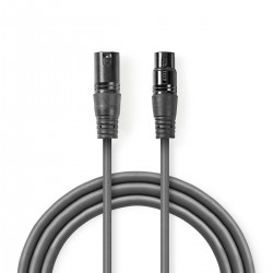 CABLE AUDIO XLR3 M-H 20MTS GRIS OSCURO