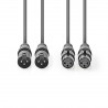 CABLE AUDIO 2 PAR 2xXLR3 M-2xXLR3 H 5M