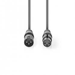 CABLE AUDIO XLR3 M-H 20MTS GRIS OSCURO